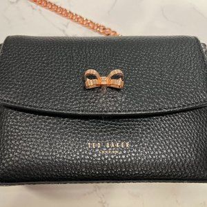 Ted Baker London Black Purse with Rosegold Chain and Bow